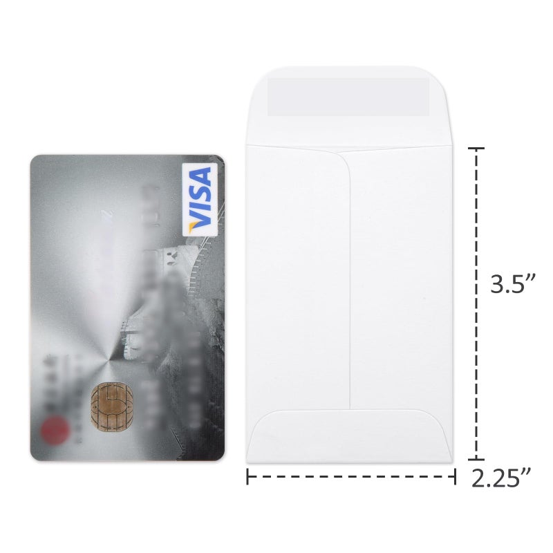 ValBox ظروف عملات ValBox #1 500 قطعة/صندوق 2.25 × 3.5 ظرف أجزاء صغيرة مع لسان لاصق للاستخدام في المنزل أو الحديقة أو المكتب، ظروف بذور كرافت بيضاء - Image 2